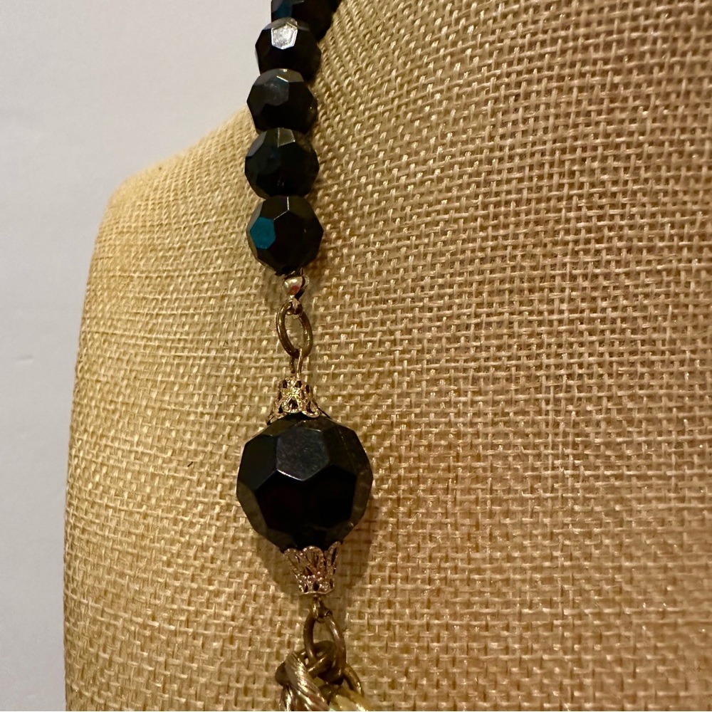 Chunky Statement Necklace- Multistrand Thrice Gol… - image 8